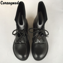 Careaymade-Botas cortas de medio tobillo hechas a mano para mujer, botas de moto de cuero auténtico natural, botas retro literarias, nuevas 2024 - compra barato