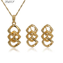 Fani 2018 Fashion Geometry Shape Pendant Necklace Earring Sets Multi Ropes Choker Necklace Classic Wedding Costume Jewelry Set 2024 - buy cheap