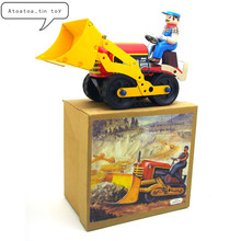 Vintage bulldozer car Collection Tin toys Classic Clockwork Wind Up bulldozer Tin Toys For Adult Kids Collectible Gift 2024 - buy cheap