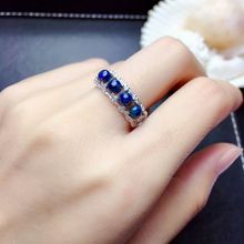 Женское кольцо с натуральным черным опалом MeiBaPJ, модное кольцо из серебра 925 пробы с драгоценными камнями 2024 - купить недорого