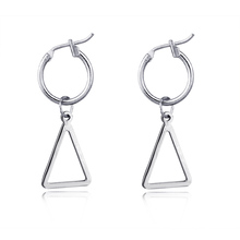 1 Pair European Creative Simple Triangle Small Hoop Earrings Pendants Personality Metal Color Triangle Earrings Jewelry E601-T2 2024 - buy cheap