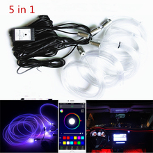 5 in 1 6M Sound Active EL Neon Strip Light RGB LED Car Interior Light Multicolor Bluetooth Phone Control Atmosphere Light 12V 2024 - buy cheap