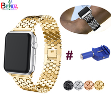 Металлический ремешок для apple watch band Link, сменный Браслет для iwatch series 6 5 SE 4 3/2/1, 42 мм/38 мм/44 мм/40 мм 2024 - купить недорого