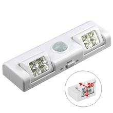 90 Degree 8 LED Under Cabinet Light PIR Motion Sensor Light Wardrobe Cupboard Closet Kitchen Lamp Night Light Battery Power 2024 - buy cheap