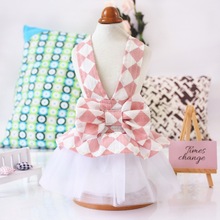 Dog Cat Dress  Plaid  Dress Pet Puppy Strapped Skirt Fluffy Skirt Spring/Summer Clothes Apparel 5 Sizes 2024 - buy cheap