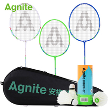 Agnite oficial badminton raquete 3 pçs/lote família entretenimento amador resistência ao desgaste de fitness esportes presentes 3 pcs bolas de formação 2024 - compre barato