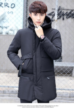 Новое поступление, зимняя длинная куртка, хлопковая Толстая Мужская высококачественная повседневная Модная парка, хлопковое пальто, Мужская брендовая одежда 2024 - купить недорого