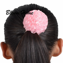 tulle chiffon flower 2pcs Kids Spherical ribbon making Colorful Bow Girl Headwear Ribbon ball Hair Accessories for Princess 2024 - buy cheap
