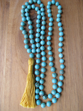 108 Bead Mala Necklace Turquoises Necklace Yoga Jewelry Tassel Necklaces  Japa Mala Prayer Beads Meditation Knotted Necklaces 2024 - buy cheap