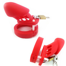 CB6000 CB6000S Red Silicone Male Chastity Device Chastity Cock Cage with Lock and 5 Penis Ring Sex Products for Men Gay G7-2-6 2024 - buy cheap