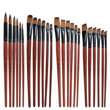 Nylon Hair Oil Paint Brush Round Filbert Angel Flat Acrylic Learning Diy Watercolor Pen for Artists Painters Beginners, 6Pcs/set 2024 - купить недорого