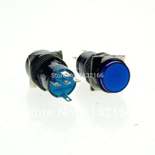 12VDC Pilot Light Lamp 16mm Hole Color Blue 1NO 1NC Contact 5 Pin SPST Maintained Latching Push Button Switch 2024 - buy cheap