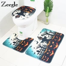 Zeegle Halloween Bathroom Carpet Foot Mat 3pcs/set Bath Mat Non-slip Toilet Rug Bath Carpet Absorbent Bathroom Mat Bath Rugs 2024 - buy cheap