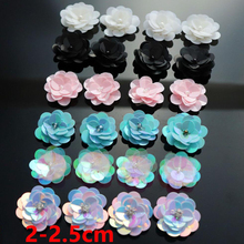 10pcs/lot small sequins colorful flowers patches beads patches sew on beading applique clothes DIY sweater shoes fabric patches 2024 - buy cheap