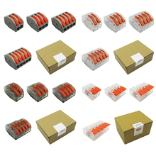 Bloque de terminales de cableado compacto Universal (100 unids/caja) Mini conector rápido Conductor de empuje, conectores de cable conector AWG222 2024 - compra barato