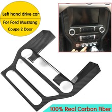 Car Styling Real Carbon Fiber Car Console Frame Stickers For Ford Mustang 2015-2017 Car Center Control Panel AC CD Covers 2024 - buy cheap