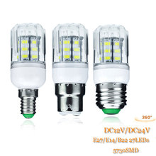 10PCS/Lot LED Corn lamp Bulb SMD 5730 light E27 B22 GU10 E14 27LEDs 7W led Spotlight No Flicker Chandelier Lighting DC 12V 24V 2024 - buy cheap