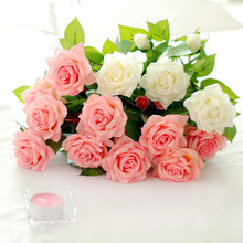 Искусственные розы, цветы для свадьбы, настоящие на ощупь розы, домашние украшения, свадебные принадлежности 2024 - купить недорого