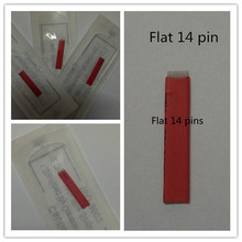 50  PCS Flat Needle 14 pin Permanent Makeup Blade For Manual Eyebrow Tattoo Pen Microblading Embroidery 2024 - buy cheap
