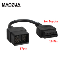 OBD2 Connector for T-o-y-o-t-a 17 Pin to 16 Pin OBD OBD2 Adapter Cable Diagnostic Interface 17 Pin OBDII Extension Cable 2024 - buy cheap