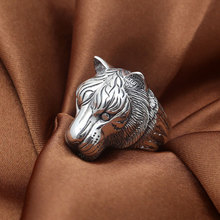 FNJ 925 Silver Ring Tiger Head Punk New Fashion Jewelry Original S925 Sterling Silver Rings for Men Size 9-11.5 bague 2024 - buy cheap