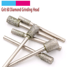5pcs Grit 60 Cylinder Diamond Grinding Head Bit Cylindrical Points Coated Carving Burrs Lapidary Tools for Jade Stone Marble 2024 - buy cheap
