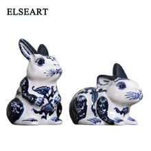 Ceramic rabbit home decor crafts room decoration hare handicraft ornament porcelain animal figurine gifts 2024 - buy cheap