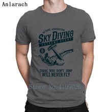 Camiseta de diseño de deportes extremos para hombre, camisa negra de moda única para Fitness, cuello de tripulante personalizado, Sky Diving, verano 2019 2024 - compra barato