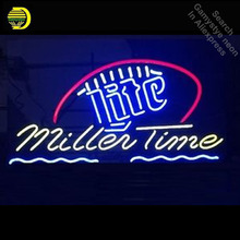 It's Miller Time Miller Lite Football Neon Sign Neon Bulb Sign Light Room Recreation Glass Tube Handcraft Affiche indoor lamps 2024 - buy cheap