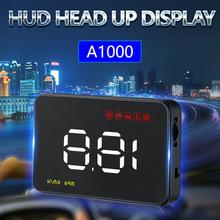 Pantalla HUD Head Up A1000 de 3,5 pulgadas para coche, velocímetro OBD2 II EUOBD, pantalla de parámetros de proyector automático con 6 sistemas de alarmas de seguridad 2024 - compra barato