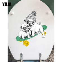 YOJA 17.3*19.6CM Lovely Shar-Pei Dog Toilet Stickers Bathroom Decor Home Room Wall Decals T1-0297 2024 - buy cheap