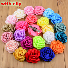 32pcs/lot 32 Color U Pick 2.36 Inch Handmade Burned Petal Stain Fabric Flower With Clips girls Hair Accessories FC47 2024 - buy cheap