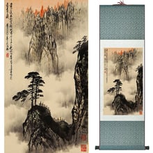 Pintura de parede chinesa, alta qualidade, para casa, escritório, decoração, pintura de rolagem, guindaste e pintura de árvores 040712 2024 - compre barato