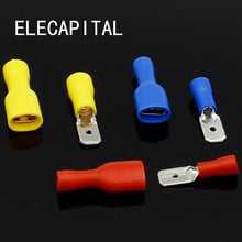 200PCS 6.3mm Female Male Spade Insulated Electrical Crimp Terminal Connectors H1E1 Cable Terminals 2024 - buy cheap