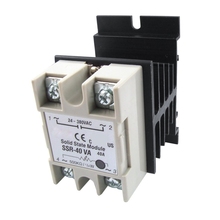 Voltage Resistance Regulator Solid State Relay SSR 40A 24-380V AC w Heat Sink Come with a aluminum heat sink provides long 2024 - compre barato