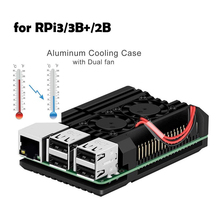 Raspberry Pi 3 Model B plus dedicated Aluminum Case with Dual Cooling Fan Metal Shell Black Enclosure for Raspberry Pi 3 Model B 2024 - buy cheap