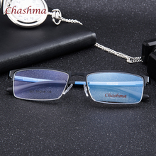 Chashma óculos masculino de armação, armação metade aro azul masculino 2024 - compre barato