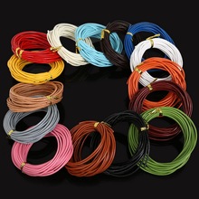 5M Dia 2mm 100% Real Leather Cord Mixed Color Round Jewelry Rope String for Necklace Bracelet Jewelry Supplies DIY Craft 2024 - buy cheap