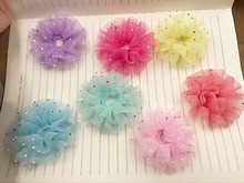 30pcs/lot 7cm  Shining  Romantic mesh star handmade flower Patches Appliques For Clothes Sewing Supplies DIY Hair Bow Decoration 2024 - buy cheap