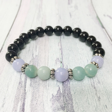 MG0353 Hot Sale 2019 Black Tourmaline Bracelet Natural A Grand Amazonite Yoga Bracelet Energizing Blue Lace Agates Jewelry 2024 - buy cheap