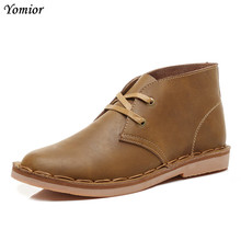 Yomior Autumn Winter Vintage Round Toe Genuine Leather Casual Shoes Men High Quality Outdoor Work Chelsea Boots Military Boots 2024 - buy cheap