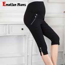 Emotion Moms Fashion Maternity Pants Summer Maternity Trousers High Waisted Pregnancy Trousers for Pregnant Women Capris 2024 - buy cheap