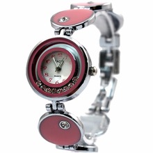 Slim Ladies Analog Quartz Round scroll Crystal Watch PC21S Movement Shiny Silver Metal Band White Dial Pink Black 2024 - buy cheap