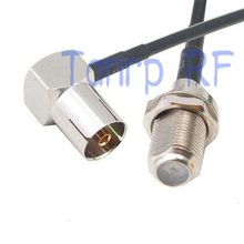 10pcs 6in TV female right angle 90 degree to F female jack RF adapter 15CM Pigtail coaxial jumper RG174 extension cable 2024 - buy cheap