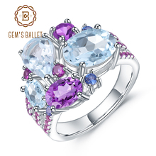 GEM'S BALLET Natural Sky Blue Topaz Amethyst Rings Fine Jewelry 925 Sterling Silver Gemstone Candy Ring for Women Bijoux 2024 - buy cheap