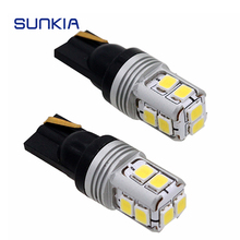 SUNKIA 2 pçs/lote Super Brilhante Carro LEVOU Blub T10 W5W/194 Erro 3030-10SMD Nonpolarity Free Apuramento Largura Estacionamento Lâmpada 2024 - compre barato