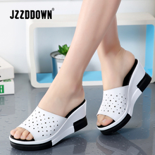 Jzzdtown-Sandalias de plataforma para mujer, de punta redonda Chanclas de playa, antideslizantes, blancas 2024 - compra barato