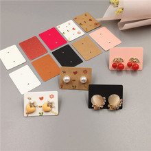 1000pcs/lot Colorful paper Earring Cards 3.5*2.5cm Jewelry Cards Earring Cards Small Cute Ear Stud Packaging Display Vintage Cl 2024 - buy cheap