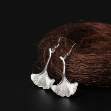 Flyleaf 925 Sterling Silver Ginkgo Leaves Long Drop Earrings For Women High Quality Fashion Lady Gift Sterling-silver-jewelry 2024 - buy cheap