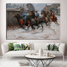 Ocidental cowboy poster moderno pintura a óleo sobre tela quarto arte da parede decoração fotos para sala de estar decoração casa 2024 - compre barato